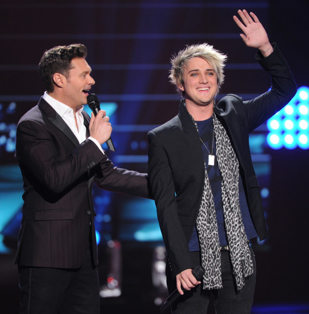 AMERICAN IDOL: Top 2 Revealed: L-R: Host Ryan Seacrest announces eliminated contestant Dalton Rapattoni on AMERICAN IDOL airing Wednesday, April 6 (8:00-9:00 PM ET/PT) on FOX. © 2016 FOX Broadcasting Co. Cr: Michael Becker/ FOX. This image is embargoed until Wednesday, April 6, 10:00PM PT / 12:00AM ET