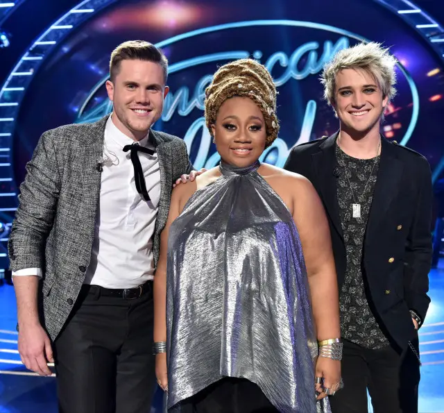 AMERICAN IDOL: Top 3 Revealed: L-R: Contestants Trent Harmon, La'Porsha Renae and Dalton Rapattoni on AMERICAN IDOL airing Thursday, March 31 (8:00-10:00 PM ET/PT) on FOX. © 2016 FOX Broadcasting Co. Cr: Michael Becker/ FOX. This image is embargoed until Thursday, March 31,10:00PM PT / 1:00AM ET