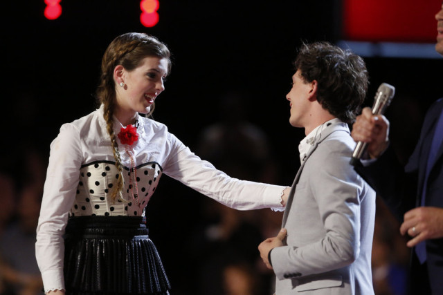 The Voice 10 Recap Top 12 Results -- Pictured: (l-r) Emily Keener, Owen Danoff -- (Photo by: Trae Patton/NBC)