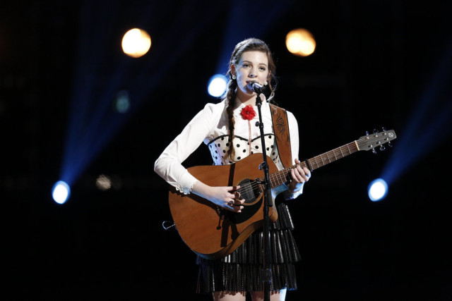 THE VOICE -- "Live Playoffs" Episode 1013B -- Pictured: Emily Keener -- (Photo by: Tyler Golden/NBC)