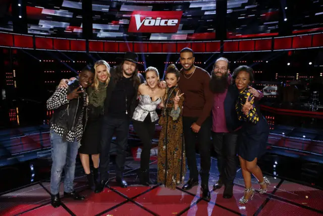 THE VOICE -- "Live Top 9" Episode: 1016B -- Pictured: (l-r) Paxton Ingram, Hannah Huston, Adam Wakefield, Mary Sarah, Alisan Porter, Bryan Bautista, Laith Al-Saadi, Shalyah Fearing -- (Photo by: Trae Patton/NBC)