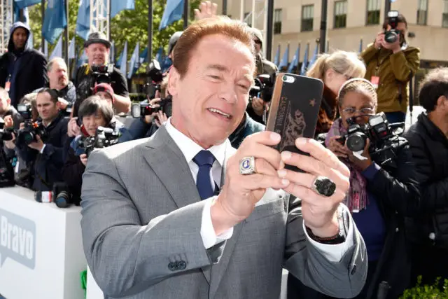 NBCUNIVERSAL UPFRONT -- "2016 NBCUniversal Upfront in New York City on Monday, May 16, 2016" -- Pictured: Arnold Schwarzenegger, "The New Celebrity Apprentice" on NBC -- (Photo by: Peter Kramer/NBCUniversal)