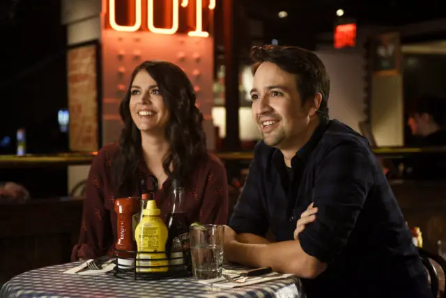 SATURDAY NIGHT LIVE -- "Lin-Manuel Miranda" Episode 1706 -- Pictured: (l-r) Cecily Strong and host Lin-Manuel Miranda on October 4, 2016 -- (Photo by: Rosalind O'Connor/NBC)