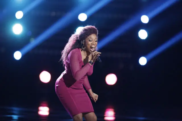THE VOICE -- "Live Top 12" Episode 1114B -- Pictured: Sa'Rayah -- (Photo by: Tyler Golden/NBC)
