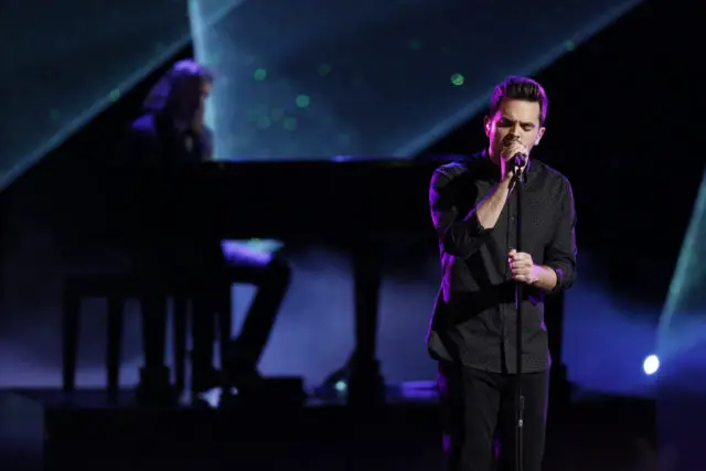 THE VOICE -- "Live Top 10" Episode 1116A -- Pictured: Brendan Fletcher -- (Photo by: Tyler Golden/NBC)