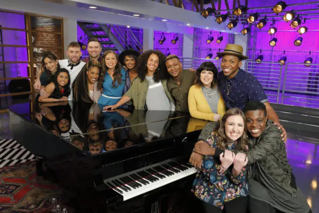 THE VOICE -- "Team Alicia Battle Reality" -- Pictured: (l-r) Lilli Passero, Anatalia Villaranda, Hunter Plake, Jack Cassidy, Autumn Turner, Felicia Temple, Vanessa Ferguson, Alicia Keys, RJ Collins, Missy Robertson, Chris Blue, Lauryn Judd, Quiz Swanigan -- (Photo by: Trae Patton/NBC)