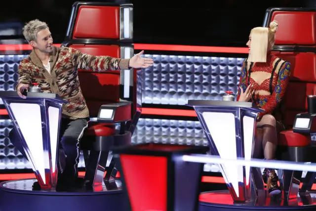 THE VOICE -- "Battle Rounds" -- Pictured: (l-r) Adam Levine, Gwen Stefani -- (Photo by: Trae Patton/NBC)