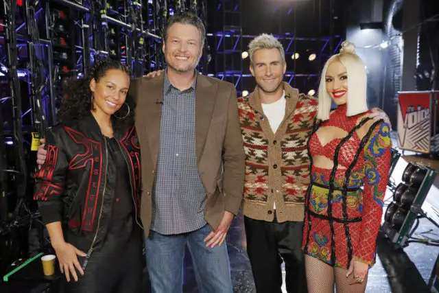 THE VOICE -- "Battle Rounds" -- Pictured: (l-r) Alicia Keys, Blake Shelton, Adam Levine, Gwen Stefani -- (Photo by: Trae Patton/NBC)