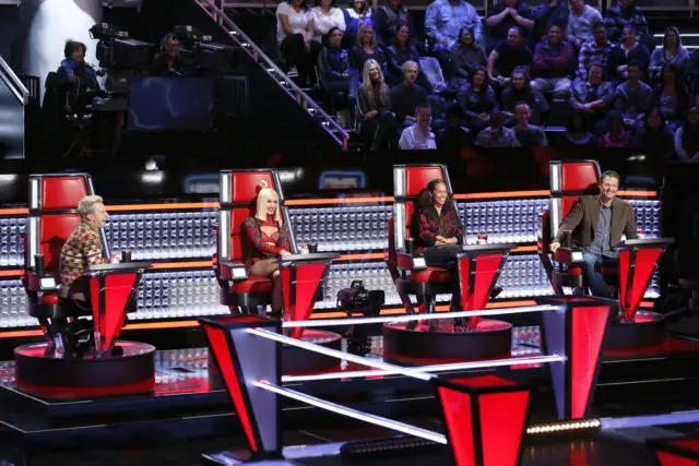 THE VOICE -- "Battle Rounds" -- Pictured: (l-r) Adam Levine, Gwen Stefani, Alicia Keys, Blake Shelton -- (Photo by: Trae Patton/NBC)