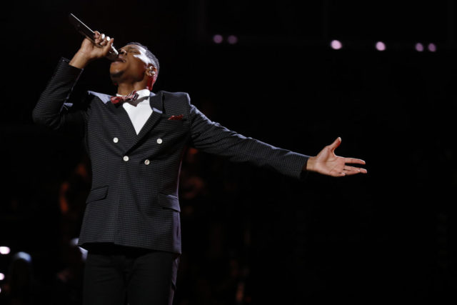THE VOICE -- "Live Playoffs" Episode: 1214A -- Pictured: Chris Blue -- (Photo by: Trae Patton/NBC)