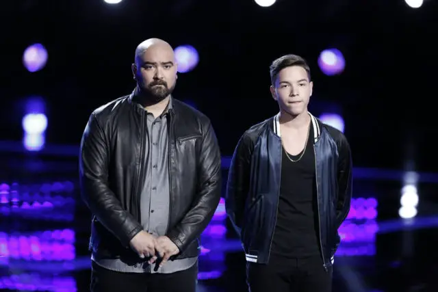 THE VOICE -- "Live Top 12" Episode 1215B -- Pictured: (l-r) Troy Ramey, Mark Isaiah -- (Photo by: Tyler Golden/NBC)