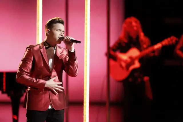 THE VOICE -- "Live Top 10" Episode 1217A -- Pictured: Mark Isaiah -- (Photo by: Tyler Golden/NBC)