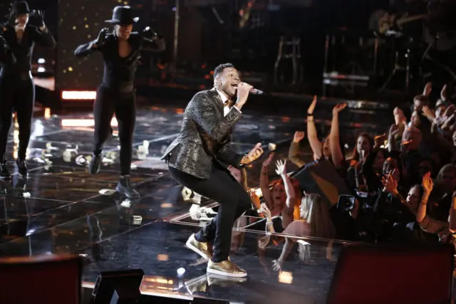 THE VOICE -- "Live Top 10" Episode 1217A -- Pictured: Chris Blue -- (Photo by: Tyler Golden/NBC)