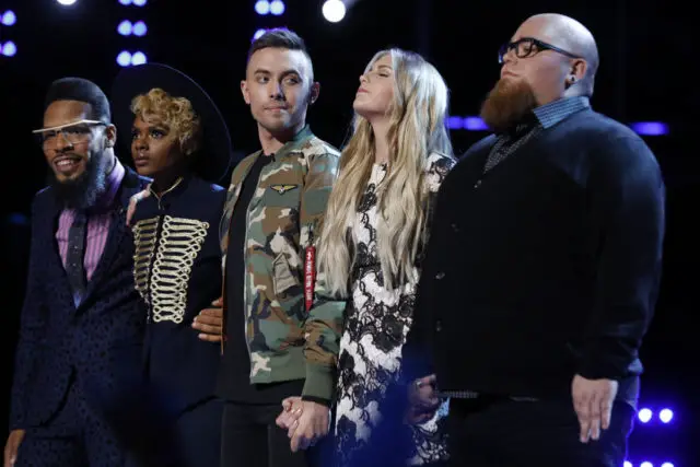 THE VOICE -- "Live Semi Finals" Episode: 1218B -- Pictured: (l-r) TSoul, Vanessa Ferguson, Hunter Plake, Brennley Brown, Jesse Larson -- (Photo by: Trae Patton/NBC)