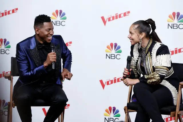 THE VOICE -- "Live Finale? Episode 1219B -- Pictured: (l-r) Chris Blue, Alicia Keys -- (Photo by: Tyler Golden/NBC)