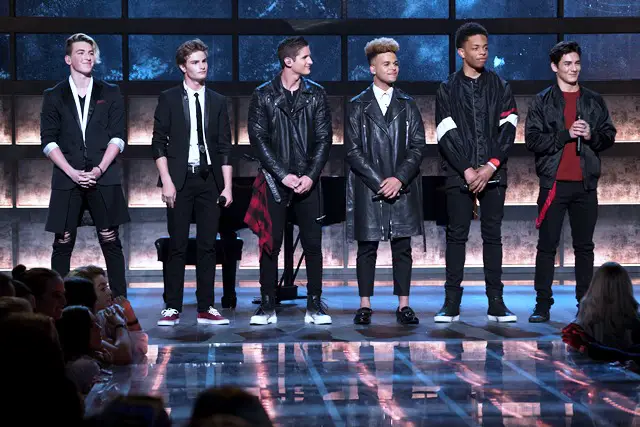 “Boy Band,” airing on THURSDAY, JUNE 29 (8:00-9:00 p.m. EDT), on The ABC Television Network. (ABC/Eric McCandless) JON KLAASEN, BRADY TUTTON, ANDREW BLOOM, JADEN GRAY, CAMRY JACKSON, CHANCE PEREZ