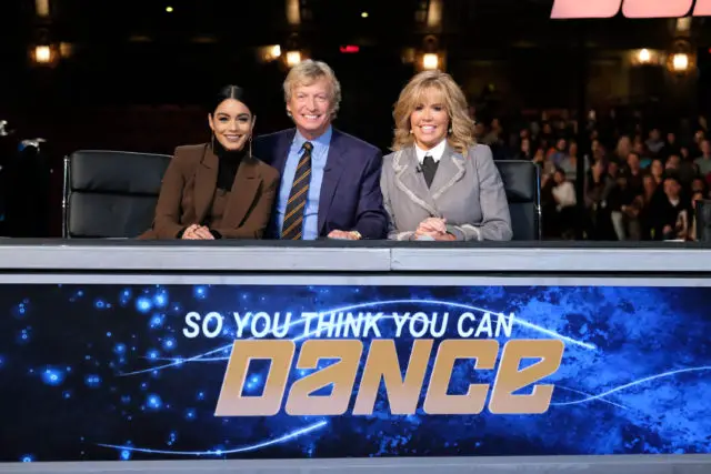 SO YOU THINK YOU CAN DANCE: Pictured L-R: Vanessa Hudgens, Nigel Lythgoe and Mary Murphy judge the competition at the New York auditions for SO YOU THINK YOU CAN DANCE airing Monday, June 12 (8:00-9:00 PM ET/PT) on FOX. ©2017 Fox Broadcasting Co. CR: Adam Rose/FOX