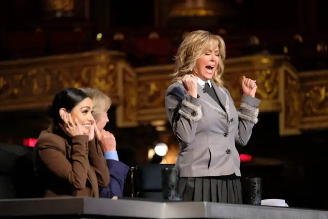 SO YOU THINK YOU CAN DANCE: Pictured L-R: Vanessa Hudgens, Nigel Lythgoe and Mary Murphy judge the competition at the New York auditions for SO YOU THINK YOU CAN DANCE airing Monday, June 12 (8:00-9:00 PM ET/PT) on FOX. ©2017 Fox Broadcasting Co. CR: Adam Rose/FOX