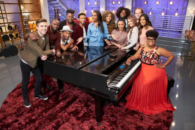 THE VOICE -- "Battle Reality" -- Pictured: (l-r) Jeremiah Miller, Stephan Marcellus, Eric Lyn, Chris Weaver, Ignatious Carmouche, Jennifer Hudson, ShiAnn Jones, Kathrina Feigh, Davon Fleming, Alexandra Joyce, Lucas Holliday, Maharasyi, Meagan Mcneal -- (Photo by: Tyler Golden/NBC)