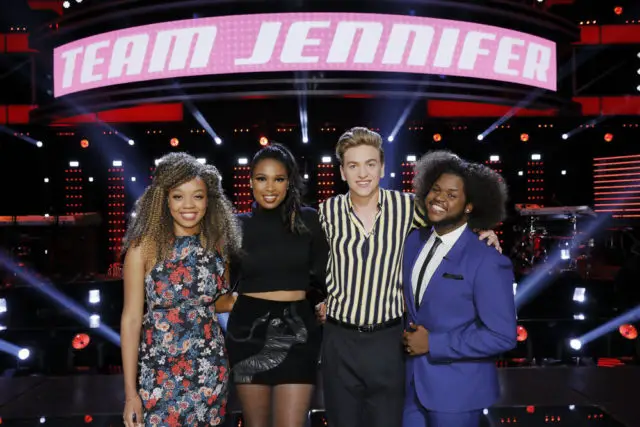 THE VOICE -- "Playoff Rounds" -- Pictured: (l-r) ShiAnn Jones, Jennifer Hudson, Noah Mac, Davon Fleming -- (Photo by: Trae Patton/NBC)