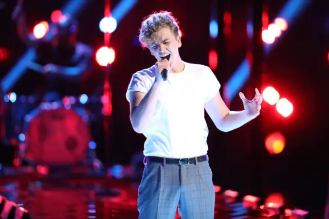 THE VOICE -- "Live Top 11" Episode 1318A -- Pictured: Noah Mac -- (Photo by: Tyler Golden/NBC)