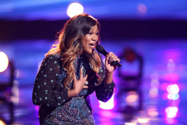 THE VOICE -- "Live Top 12" Episode 1317A -- Pictured: Keisha Renee -- (Photo by: Tyler Golden/NBC)