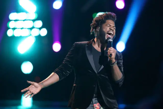 THE VOICE -- "Live Top 10" Episode 1319B -- Pictured: Davon Fleming -- (Photo by: Tyler Golden/NBC)