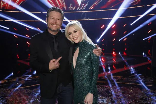 THE VOICE -- "Live Finale" Episode 13121B -- Pictured: (l-r) Blake Shelton, Chloe Kohanski -- (Photo by: Trae Patton/NBC)