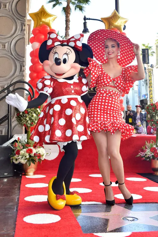 LOS ANGELES, CA - JANUARY 22: Katy Perry attends ceremony for Minnie Mouse as she receives Star on Hollywood Walk of Fame in Celebration of her 90th Anniversary at El Capitan Theatre on January 22, 2018 in Los Angeles, California. (Photo by Stefanie Keenan/Getty Images for Disney )