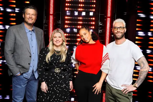 THE VOICE -- "Press Junket" -- Pictured: (l-r) Blake Shelton, Kelly Clarkson, Alicia Keys, Adam Levine; First-time coach and superstar recording artist Kelly Clarkson is ready to compete against fellow coaches Blake Shelton, Alicia Keys and Adam Levine as the four-time Emmy Award-winning series ?The Voice? begins its 14th season on Monday, Feb. 26 at 8 p.m. ET/PT. -- (Photo by: Trae Patton/NBC)