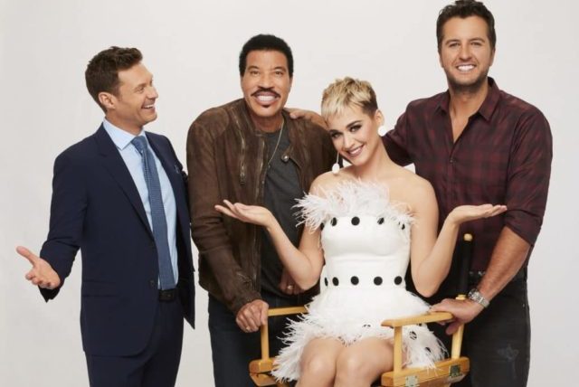 AMERICAN IDOL - ABC's "American Idol" host Ryan Seacrest with judges Lionel Richie, Katy Perry and Luke Bryan. (ABC/Craig Sjodin)