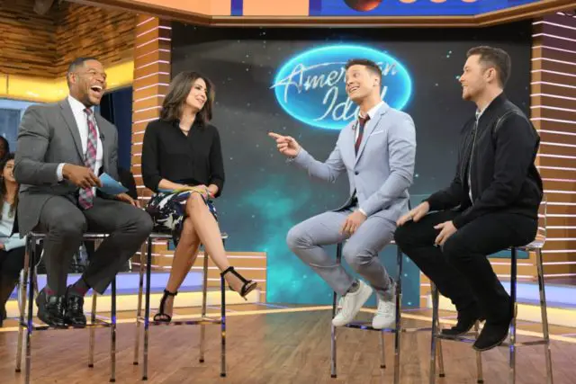 GOOD MORNING AMERICA - Justin Guarini and Scotty McCreery of "American Idol" are guests on "Good Morning America," Monday, March 12, 2018, airing on the ABC Television Network. (ABC/Lorenzo Bevilaqua) MICHAEL STRAHAN, CECILIA VEGA, JUSTIN GUARINI, SCOTTY MCCREERY