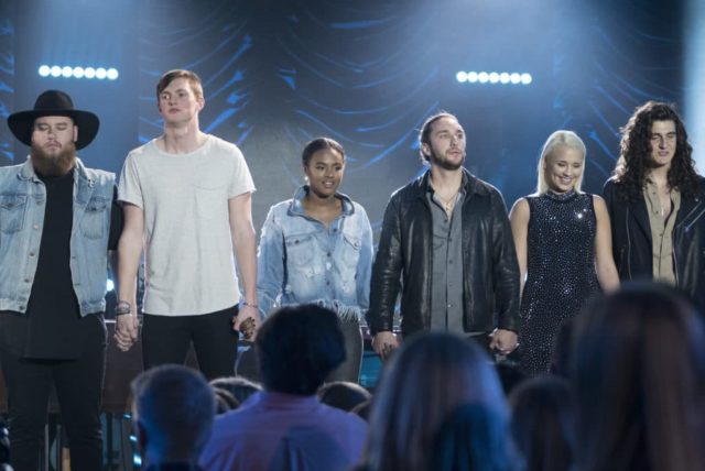 AMERICAN IDOL - "110 (Top 24 Celebrity Duets)" - As the pool has been narrowed to the top 24 contestants, 12 of the top 24 finalists perform duets with celebrity partners at Academy LA in Hollywood during this week in the competition, as the search for AmericaÕs next superstar continues on its new home on AmericaÕs network, The ABC Television Network, MONDAY, APRIL 9 (8:00-10:00 p.m. EDT). (ABC/Eric McCandless) TREVOR MCBANE, JONNY BRENNS, KAY KAY, BRANDON DIAZ, GABBY BARRETT, CADE FOEHNER