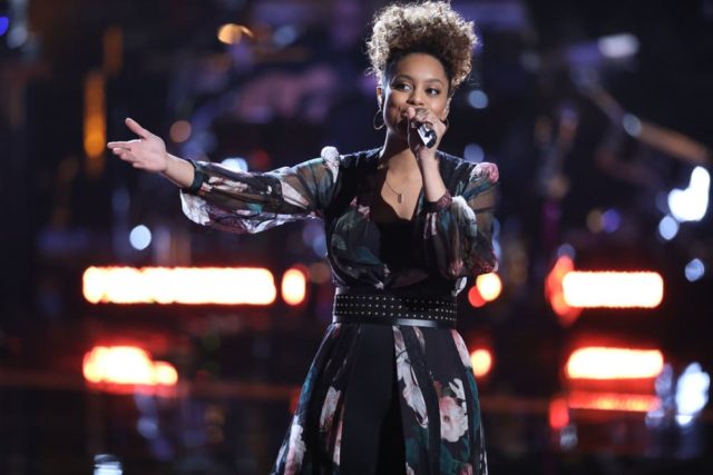 THE VOICE -- "Live Playoffs" Episode 1414B -- Pictured: Spensha Baker -- (Photo by: Tyler Golden/NBC)