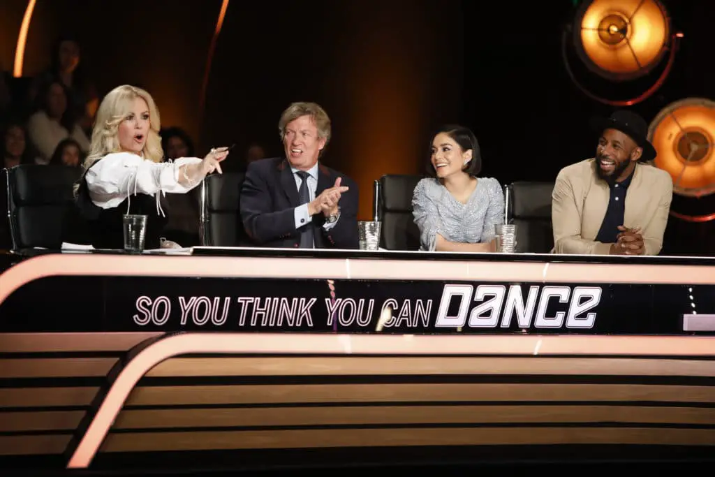 SO YOU THINK YOU CAN DANCE: Pictured L-R: Mary Murphy, Nigel Lythgoe, Vanessa Hudgens and Twitch Boss judge the competition at the Los Angeles auditions for SO YOU THINK YOU CAN DANCE airing Monday, June 11 (8:00-9:00 PM ET/PT) on FOX. ©2018 Fox Broadcasting Co. CR: Adam Rose/FOX