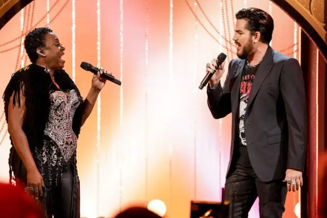 A VERY WICKED HALLOWEEN: CELEBRATING 15 YEARS ON BROADWAY -- Pictured: (l-r) Ledisi, Adam Lambert -- (Photo by: Virginia Sherwood/NBC)