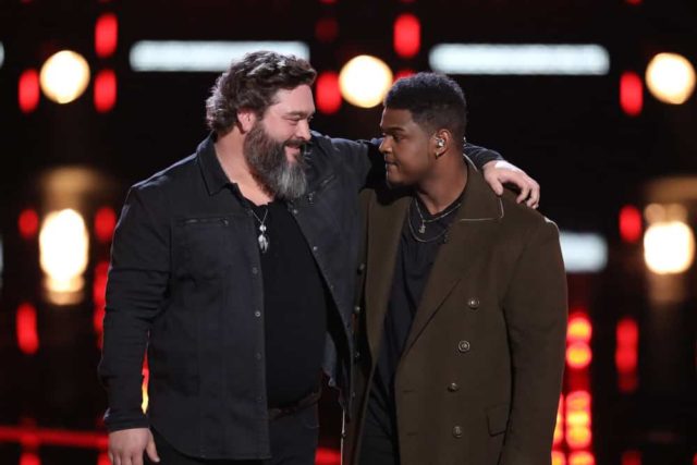 THE VOICE -- "Live Top 10 Results" Episode 1517B -- Pictured: (l-r) Dave Fenley, DeAndre Nico -- (Photo by: Tyler Golden/NBC)