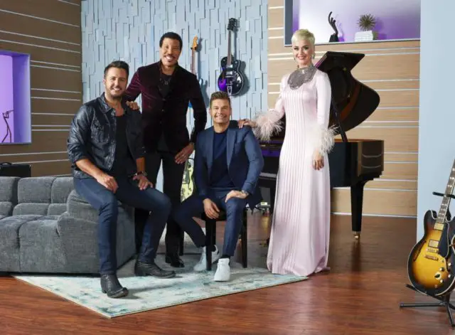 AMERICAN IDOL - ABC's "American Idol" host Ryan Seacrest with judges Lionel Richie, Katy Perry and Luke Bryan. (ABC/Craig Sjodin)