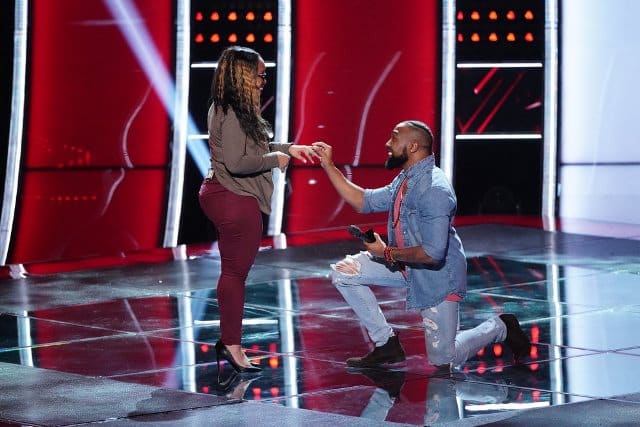 THE VOICE -- Blind Auditions Episode 1605 -- Pictured: (l-r) Tiffany, Denton Arnell -- (Photo by: Tyler Golden/NBC)