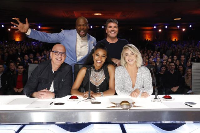 AMERICA'S GOT TALENT -- "Auditions" -- Pictured: (l-r) Howie Mandel, Terry Crews, Gabrielle Union, Simon Cowell, Julianne Hough -- (Photo by: Trae Patton/NBC)