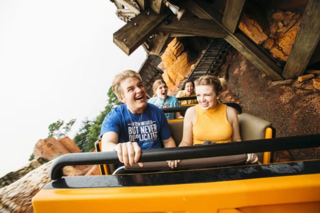 AMERICAN IDOL - ABCÕs "American Idol" Season 1 winner Maddie Poppe (right), runner-up Caleb Lee Hutchinson (left) and finalist Catie Turner (back, left) brave Big Thunder Mountain Railroad at Magic Kingdom park in Lake Buena Vista, Fla., Aug. 25, 2018. The trio visited Walt Disney World Resort to kick off the Season 2 bus tour auditions for the next singing sensation. The tour began at ESPN Wide World of Sports and is officially underway in more than 20 cities across America, offering hopefuls the chance to audition for a shot at superstardom. "American Idol" returns for its second season on ABC (2018-2019) (ABC/Steven Diaz) CALEB LEE HUTCHINSON, CATIE TURNER, MADDIE POPPE
