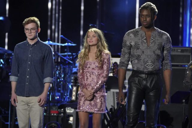 AMERICAN IDOL - "210 (All-Star Duets)" - Ten of the Top 20 finalists perform duets with all-star celebrity partners from The Wiltern in Los Angeles, as the search for America's next superstar continues on The ABC Television Network, SUNDAY, APRIL 7 (8:00-10:01 p.m. EDT), streaming and on demand. Following the performances and during a shocking elimination, the "American Idol" judges will determine which seven finalists will advance to the Top 14 and get the chance to perform for America's vote. (ABC/Eric McCandless) WALKER BURROUGHS, RILEY THOMPSON, UCHE