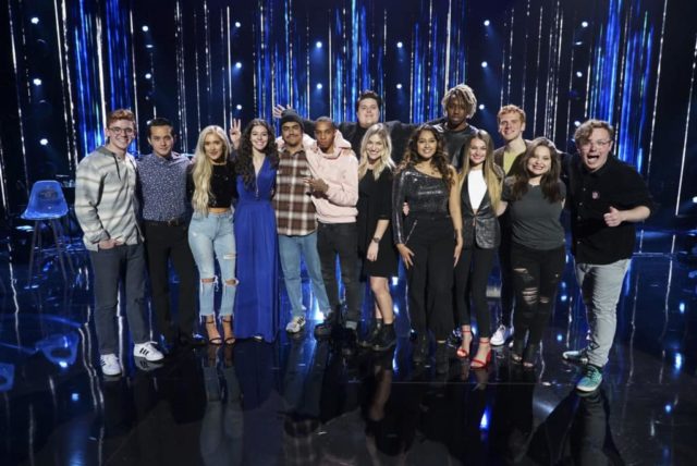 AMERICAN IDOL - "211 (All-Star Duets)" - The remaining 10 contestants of the Top 20 perform duets with all-star celebrity partners from The Wiltern in Los Angeles, as the search for America's next superstar continues on The ABC Television Network, MONDAY, APRIL 8 (8:00-10:00 p.m. EDT), streaming and on demand. Following the performances, the tension will rise as the remaining 10 contestants find out who has made the last seven spots, rounding out the Top 14 during a final elimination that will leave audiences stunned. (ABC/Eric McCandless) WALKER BURROUGHS, LAINE HARDY, LACI KAYE BOOTH, EVELYN CORMIER, ALEJANDRO ARANDA, DIMITRIUS GRAHAM, WADE COTA, ASHLEY HESS, ALYSSA RAGHU, UCHE, RILEY THOMPSON, JEREMIAH LLOYD HARMON, MADISON VANDENBURG, EDDIE ISLAND