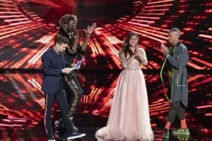 AMERICAN IDOL - "214 (Disney Night)" - (ABC/Eric McCandless) RYAN SEACREST, UCHE, ALYSSA RAGHU, DIMITRIUS GRAHAM