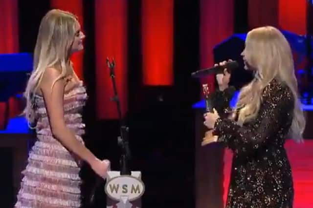 Carrie Underwood inducts Kelsea Ballerini into Grand Ole Opry