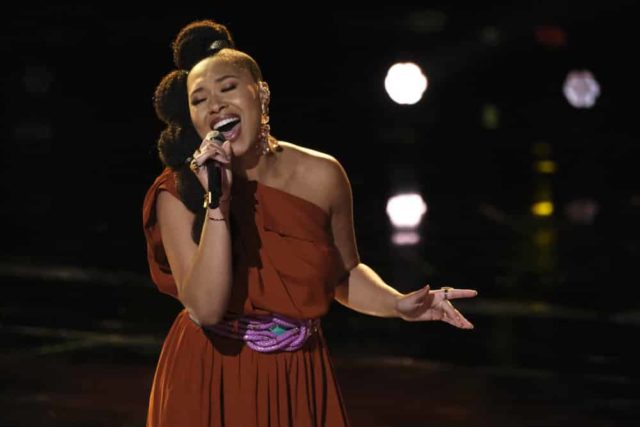 THE VOICE -- "Live Top 24" Episode 1613A -- Pictured: Oliv Blu -- (Photo by: Trae Patton/NBC)