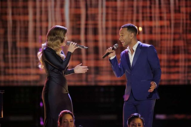 THE VOICE -- "Live Finale" Episode 1616A -- Pictured: (l-r) Maelyn Jarmon, John Legend -- (Photo by: Chris Haston/NBC)