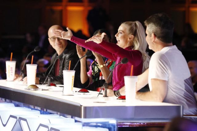 AMERICA'S GOT TALENT -- "Auditions 5" Episode 1405 -- Pictured: (l-r) Howie Mandel, Gabrielle Union, Julianne Hough, Simon Cowell -- (Photo by: Trae Patton/NBC)