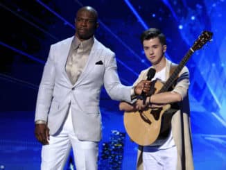 AMERICA'S GOT TALENT -- "Quarter Finals 3" Episode 1416 -- Pictured: (l-r) Terry Crews, Marcin Patrzalek -- (Photo by: Trae Patton/NBC)