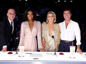 AMERICA'S GOT TALENT -- “Live Results Finale” Episode 1423 -- Pictured: (l-r) Howie Mandel, Gabrielle Union, Julianne Hough, Simon Cowell -- (Photo by: Trae Patton/NBC)